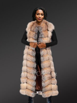 Womens Long Fox Fur Vest