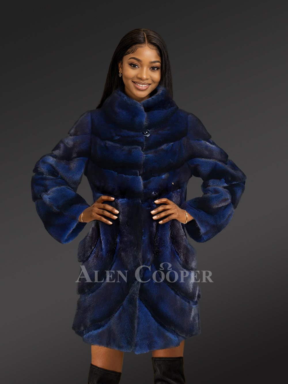 Womens Mink Fur Dressy Coat