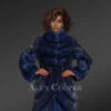 Women’s Stylish Mink Fur Coat in Navy
