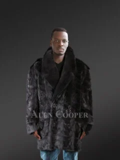 Black Mink Coat for Men