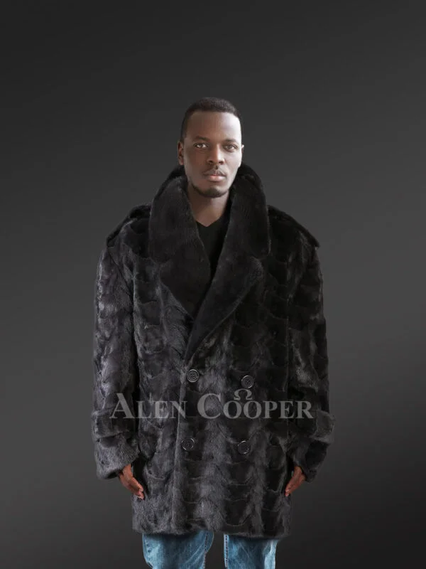 Black Mink Coat for Men