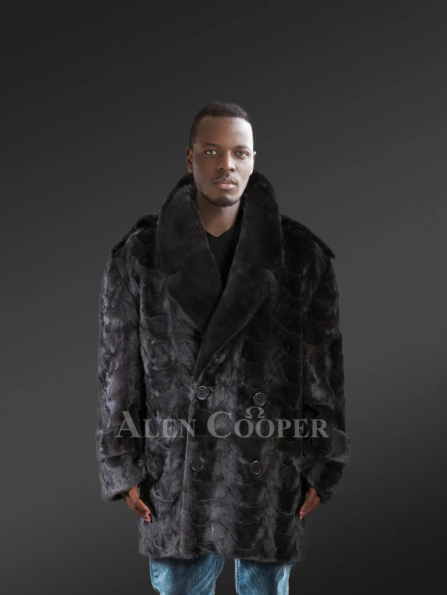 Black Mink Coat for Men