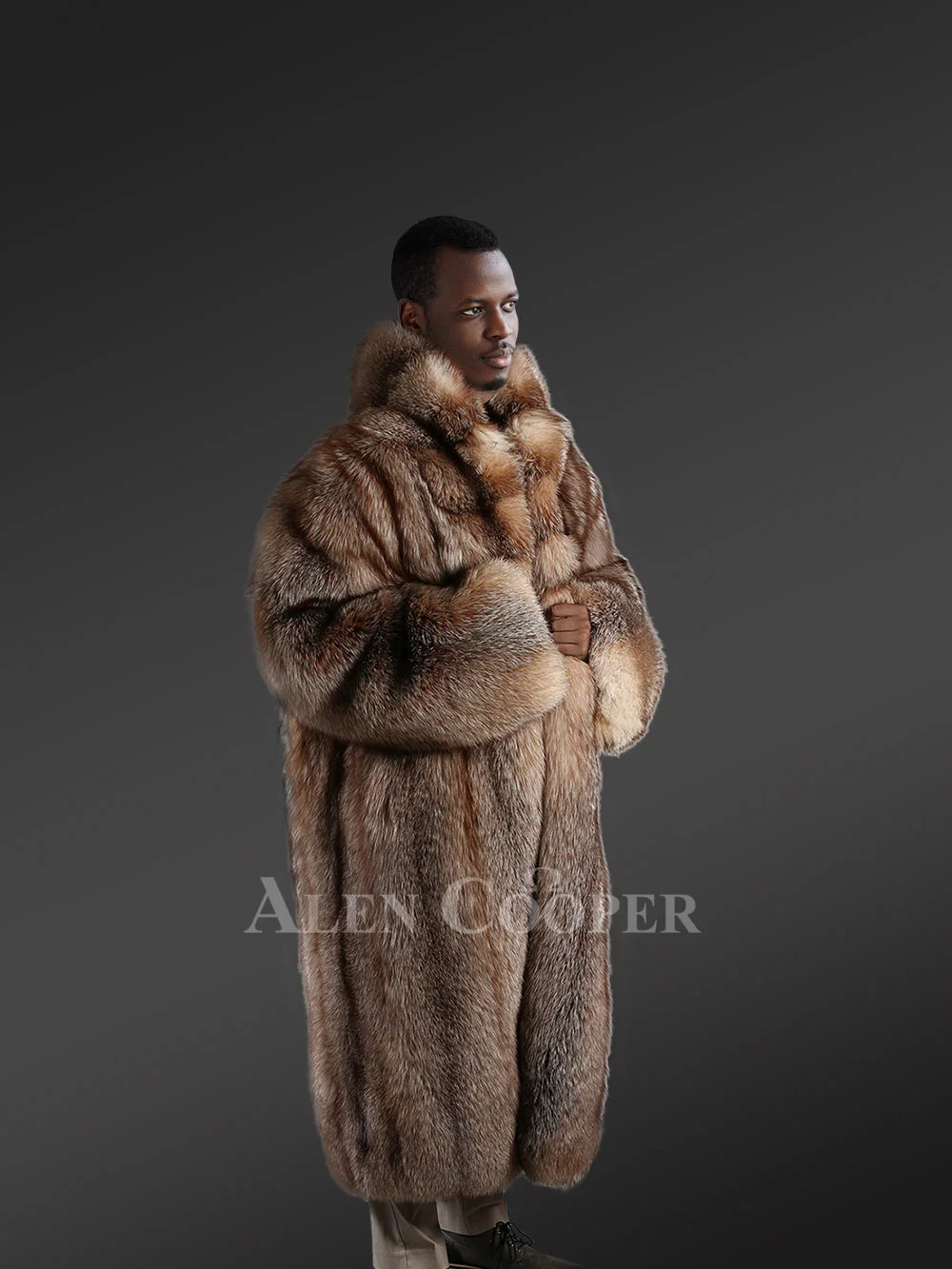 Mens Crystal Fox Trench Coat