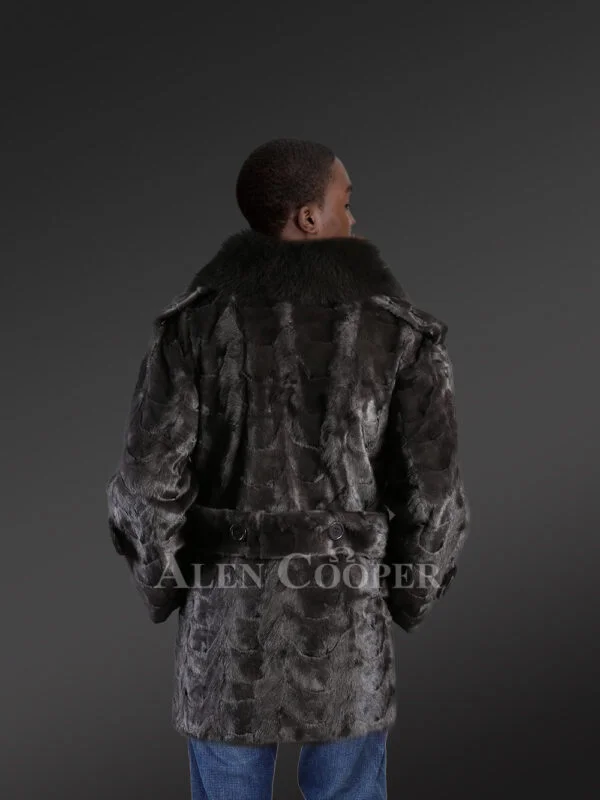 Oversized Blue Iris Mink Coat –An Absolute Blend of Warmth and Fashion - Image 3