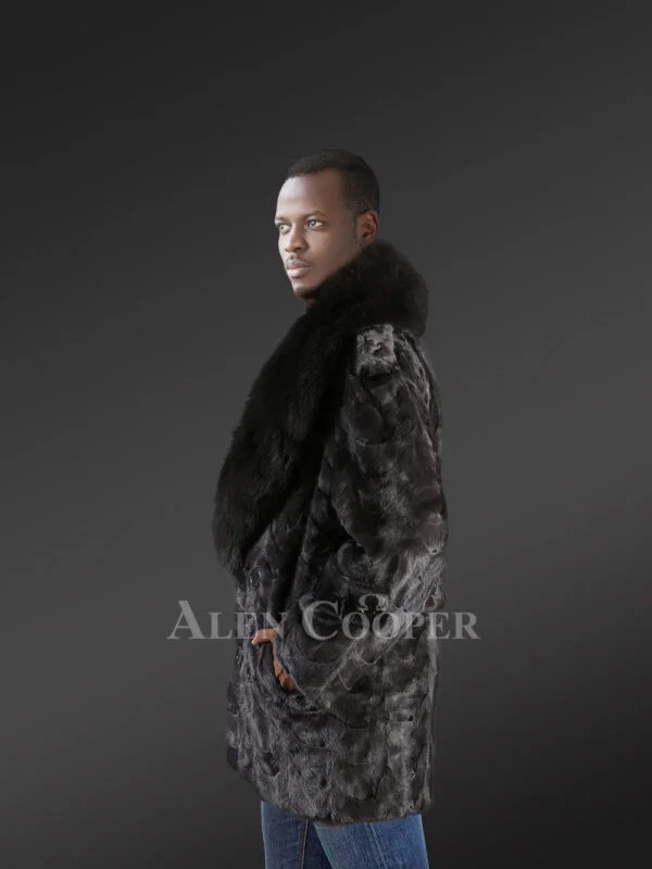 Oversized Blue Iris Mink Coat –An Absolute Blend of Warmth and Fashion - Image 2