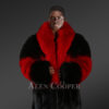 Mens Dual Shade Fox Fur Coat