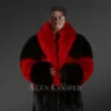 Mens Dual Shade Fox Fur Coat