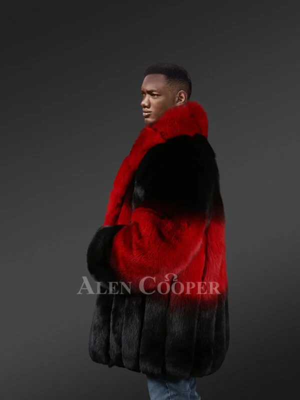 Mens Dual Shade Fox Fur Coat – An Absolute Masterpiece - Image 2