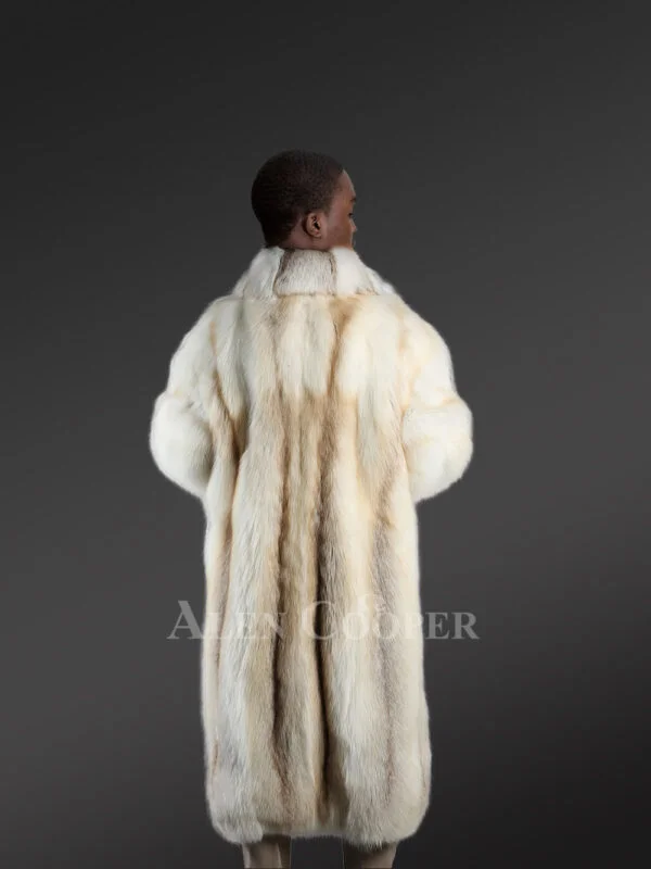 Golden Isle Trench Coat- A Swanky Natural Fox Fur Outerwear - Image 3