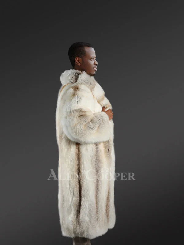 Golden Isle Trench Coat- A Swanky Natural Fox Fur Outerwear - Image 2