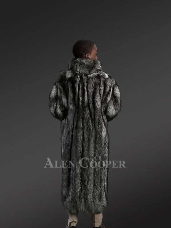 Silver Fox Fur Trench Coat – Luxuriously Comforting and Stylish - Image 3