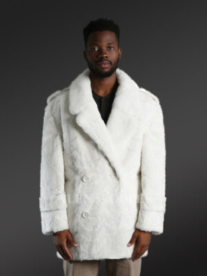 White Mink Coat for Men – Peak of Elegance & Comfort