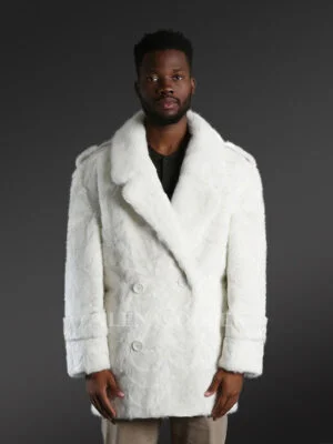 White Mink Coat for Men – Peak of Elegance & Comfort