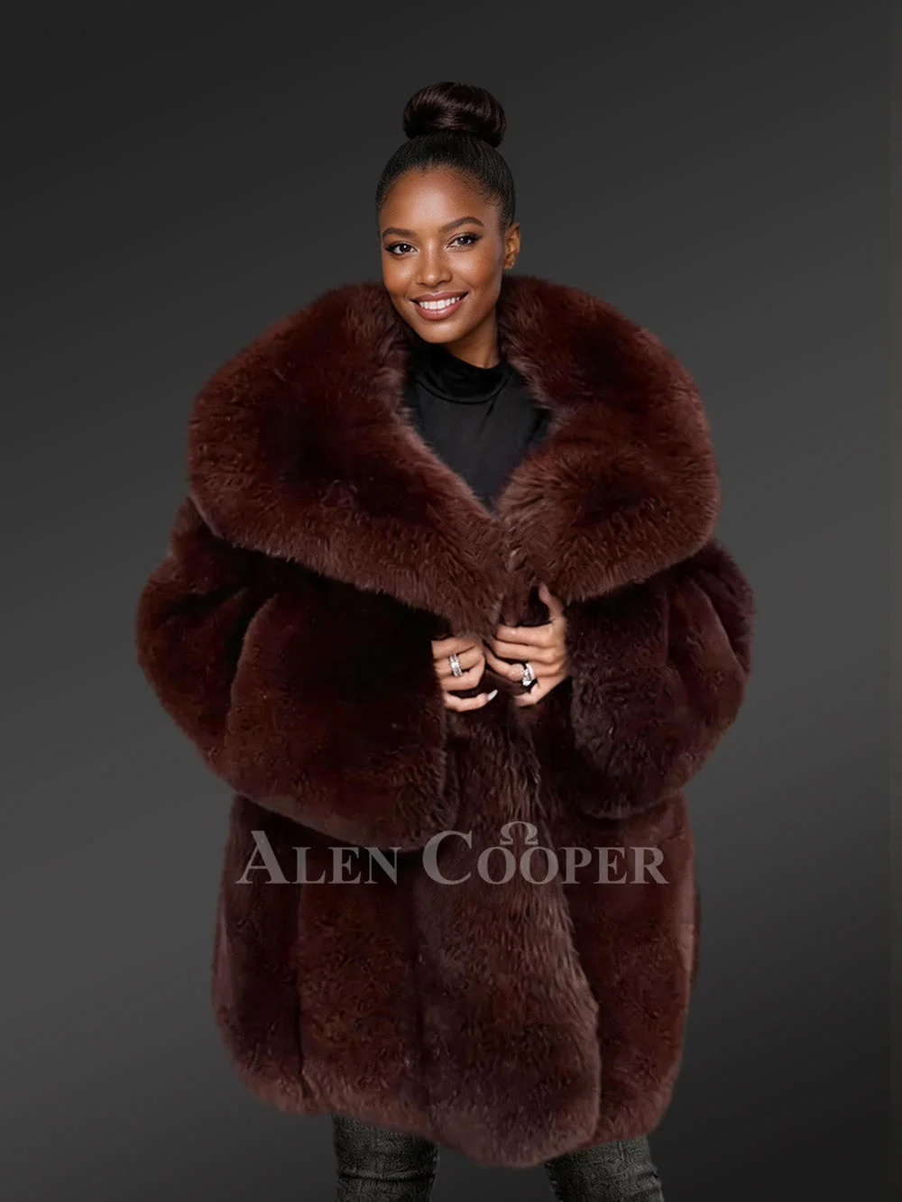 Arctic Fox Dyed Womens Coat Handcrafted with Majestic Comfort