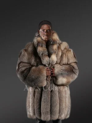 Crystal Fox Fur Mens Coat–Looks Naturally Elegant with Comfy Feel