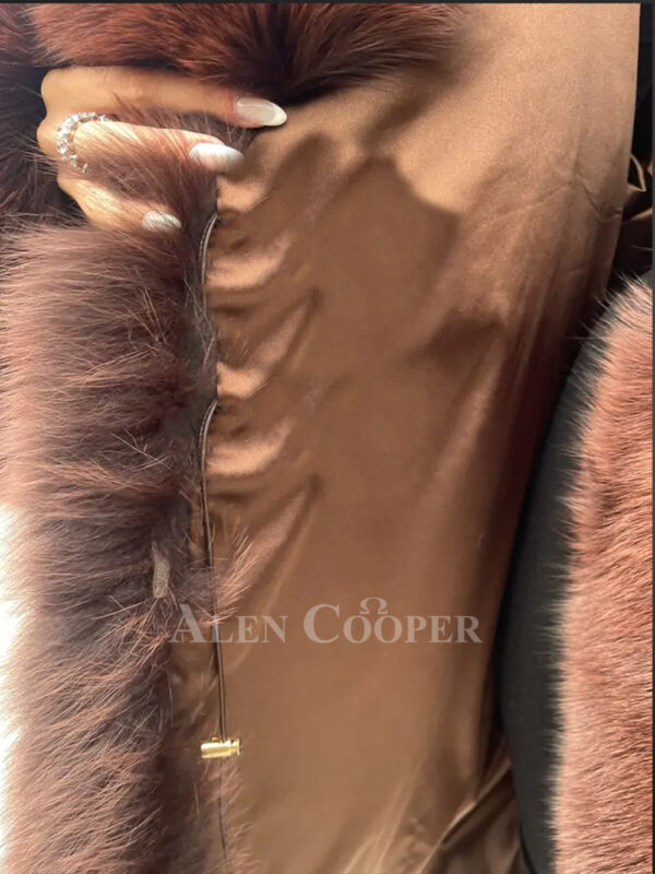 Arctic Fox Dyed Womens Coat Handcrafted with Majestic Comfort - Image 8