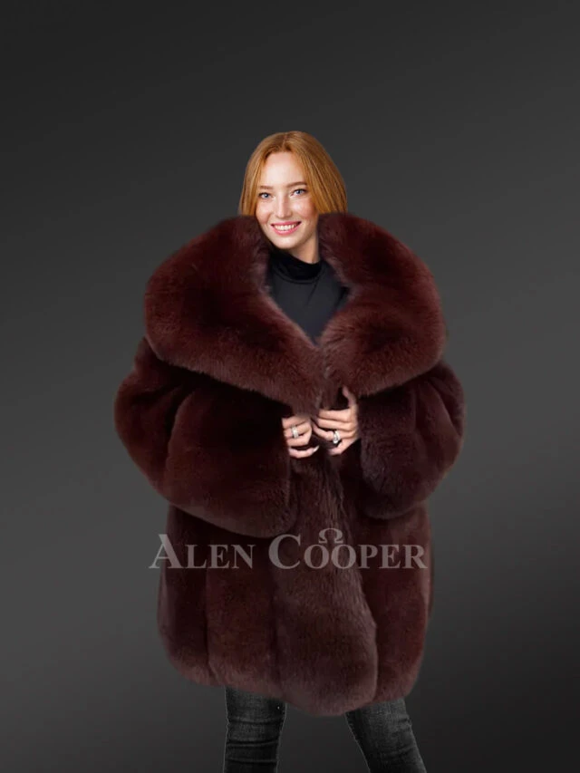 Arctic Fox Dyed Womens Coat Handcrafted with Majestic Comfort