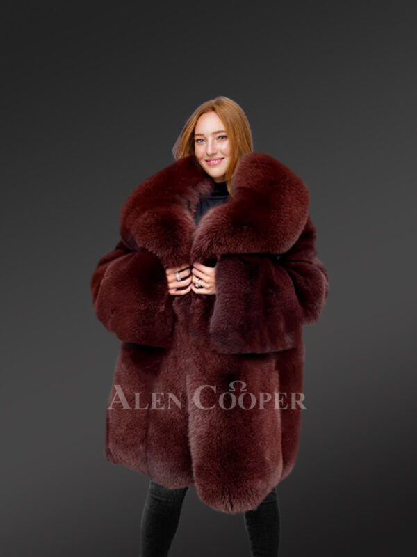 Arctic Fox Dyed Womens Coat Handcrafted with Majestic Comfort - Image 4