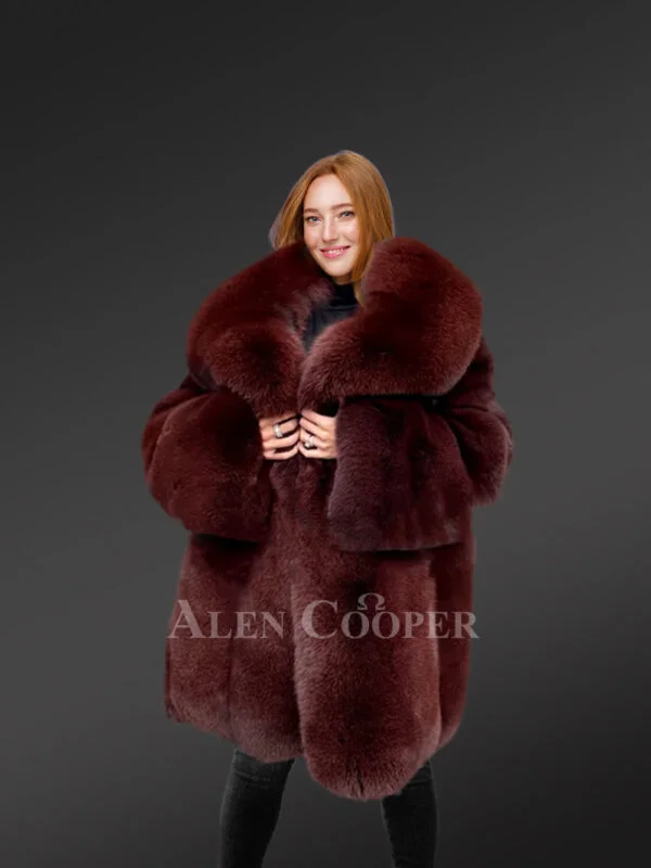 Arctic Fox Dyed Womens Coat Handcrafted with Majestic Comfort - Image 4