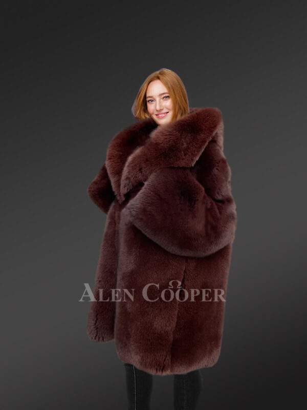 Arctic Fox Dyed Womens Coat Handcrafted with Majestic Comfort - Image 5