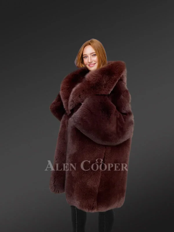 Arctic Fox Dyed Womens Coat Handcrafted with Majestic Comfort - Image 5