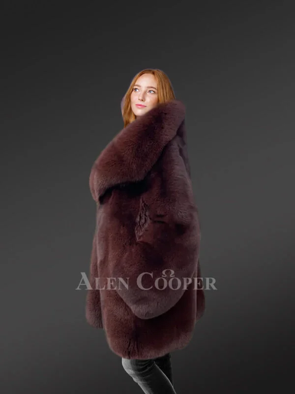 Arctic Fox Dyed Womens Coat Handcrafted with Majestic Comfort - Image 6