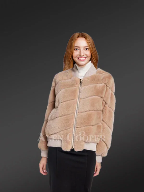 Stylish Womens Mink Bomber – Sport a Trendy Look with Utmost Comfort - Image 2