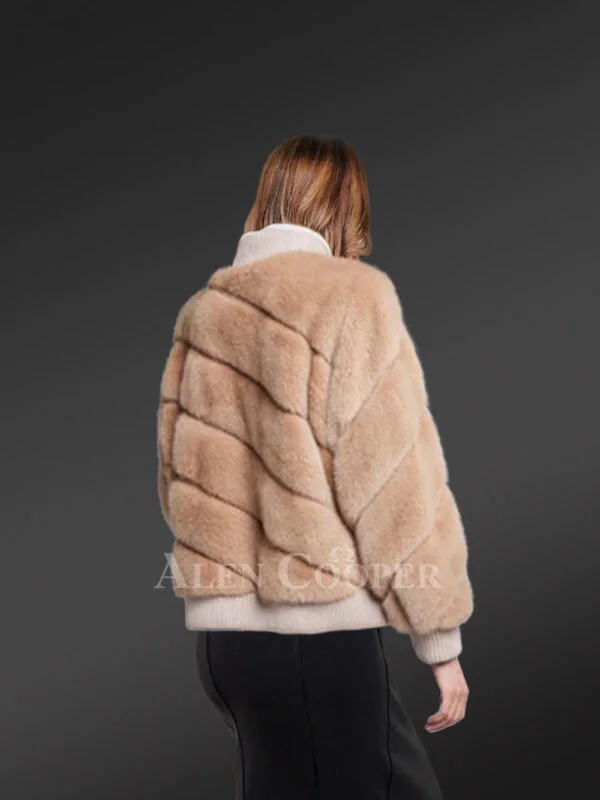 Stylish Womens Mink Bomber – Sport a Trendy Look with Utmost Comfort - Image 4