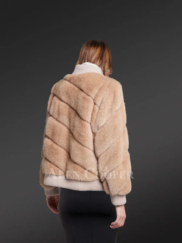 Stylish Womens Mink Bomber – Sport a Trendy Look with Utmost Comfort - Image 3
