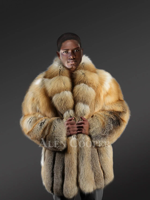 Golden Fox Fur Mens Coat – Luxurious Appearance with Comforting Feel