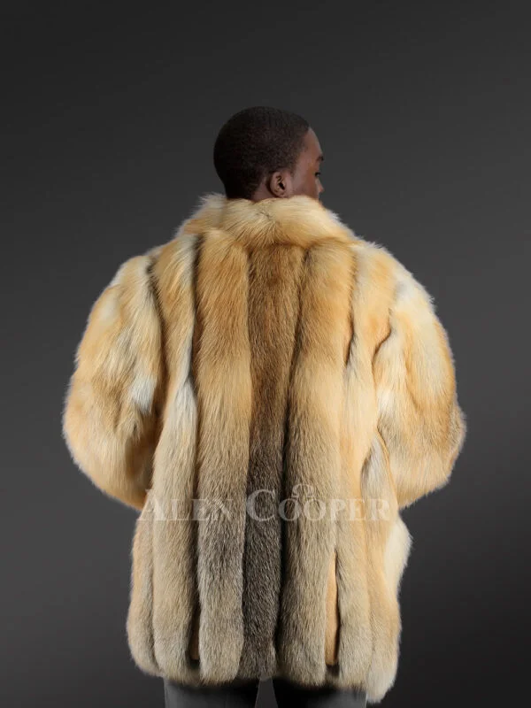 Golden Fox Fur Mens Coat – Luxurious Appearance with Comforting Feel - Image 3