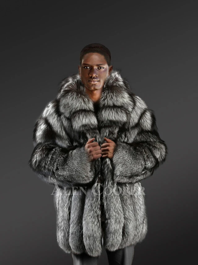 Mens Silver Fox Fur Coat for Grand Appearance with Utmost Comfort