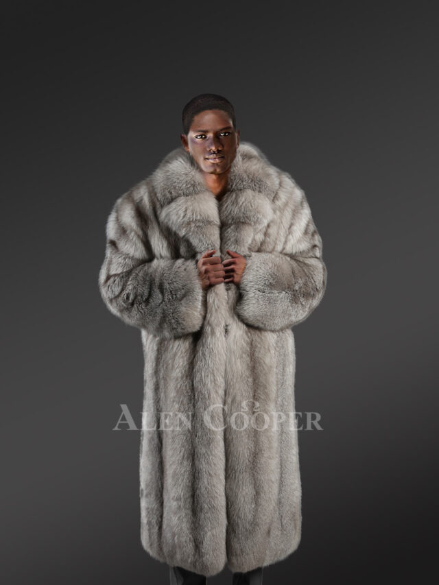 Mens Blue Fox Fur Stroller – Perfect Union of Classiness & Comfort