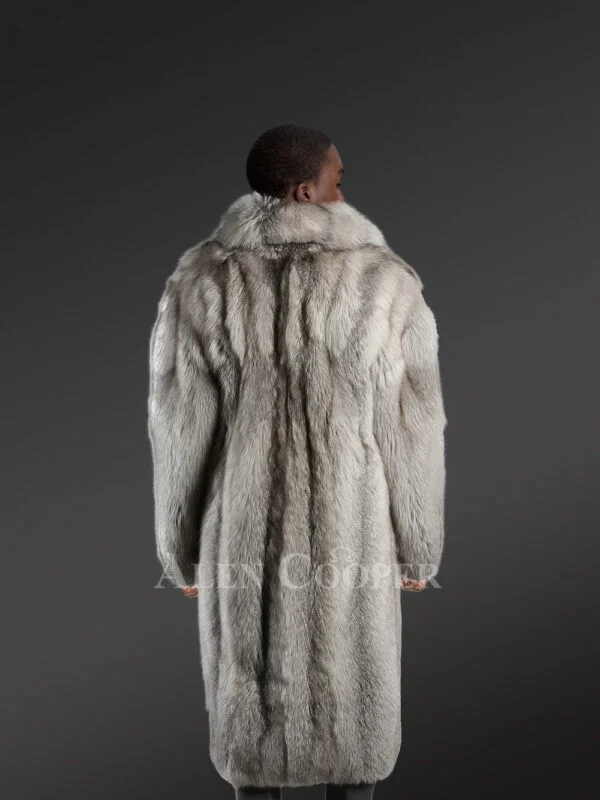 Mens Blue Fox Fur Stroller – Perfect Union of Classiness & Comfort - Image 3