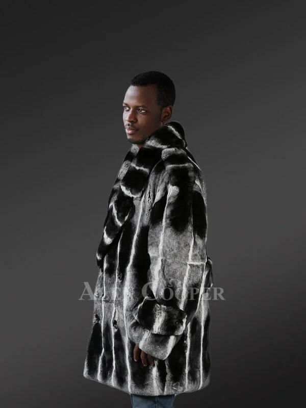 Mens Rex Rabbit Pea Coat – Look Effortlessly Elegant Anytime Anywhere - Image 2