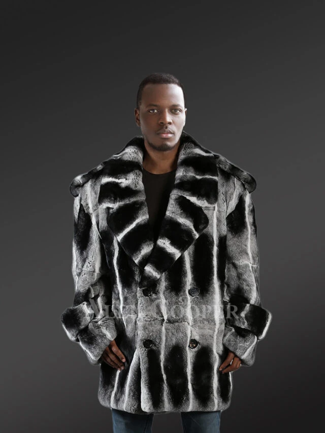 Mens Rex Rabbit Pea Coat – Look Effortlessly Elegant Anytime Anywhere