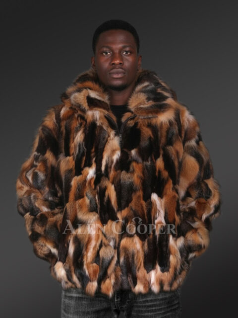 Multi-Color-Fox-Fur-Bomber-
