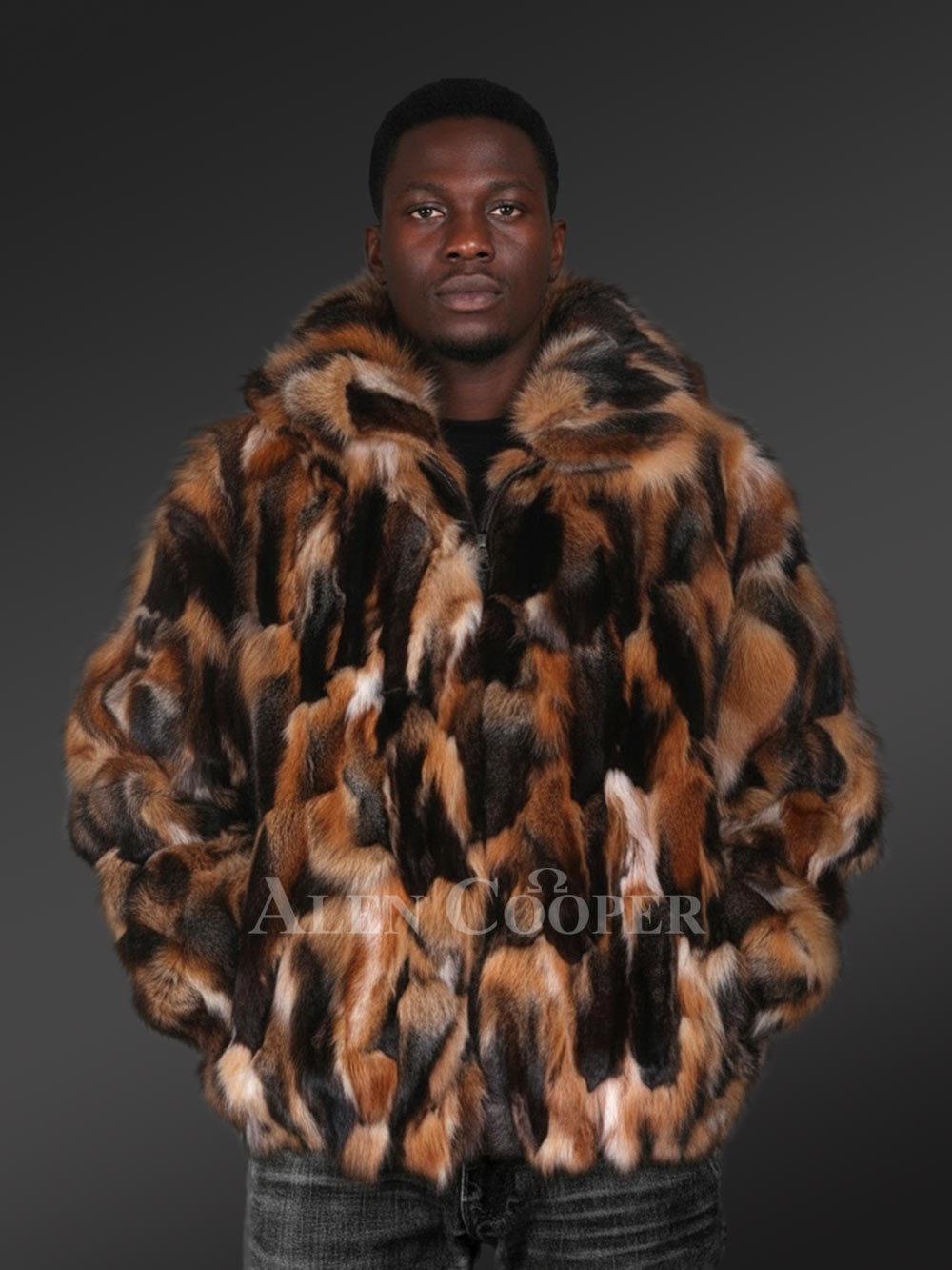 Multi Color Fox Fur Bomber Jacket – A Trendsetting Warm Garb