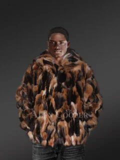 Multi Color Fox Fur Bomber Jacket – A Trendsetting Warm Garb