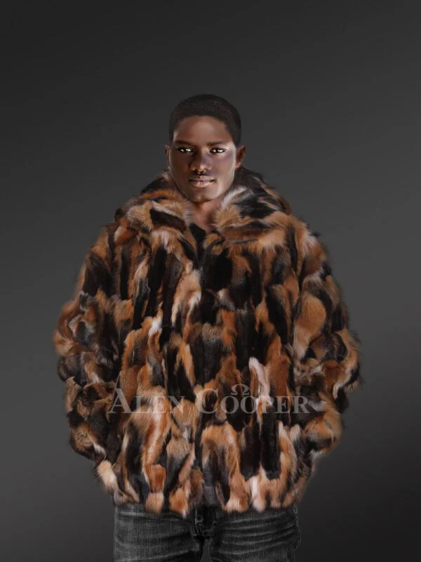 Multi Color Fox Fur Bomber Jacket – A Trendsetting Warm Garb