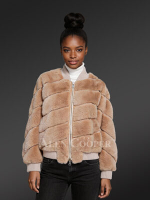 Stylish Womens Mink Bomber – Sport a Trendy Look with Utmost Comfort
