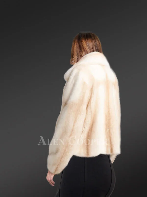 Womens Beige Mink Fur Blazer – Maximum Comfort with High-End looks - Image 4