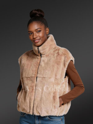 Womens Reversible Bomber Mink Vest – Enjoy Winter with High-Class Looks