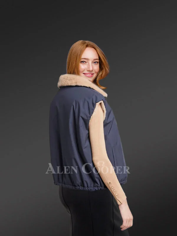 Womens Reversible Bomber Mink Vest – Enjoy Winter with High-Class Looks - Image 4