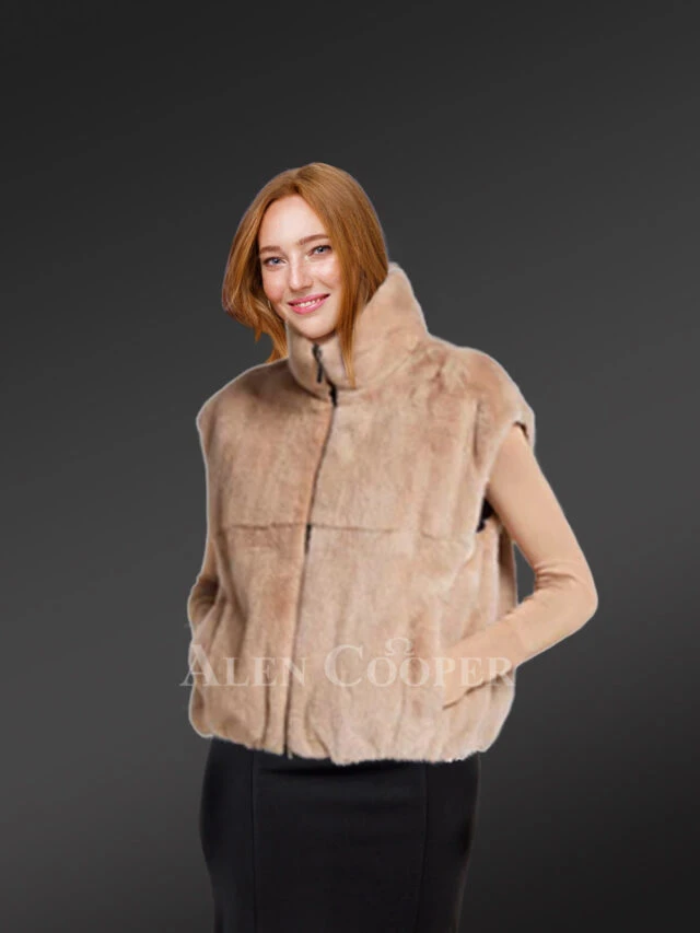 Womens Reversible Bomber Mink Vest – Enjoy Winter with High-Class Looks