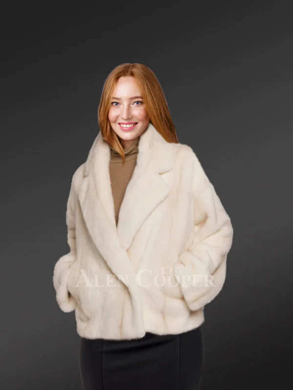 Mink Bomber Jacket with Hood –Look Elegant in this Pristine Jacket - Image 2