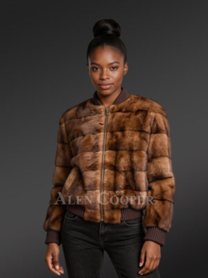 Women’s Baseball Mink Bomber Jacket