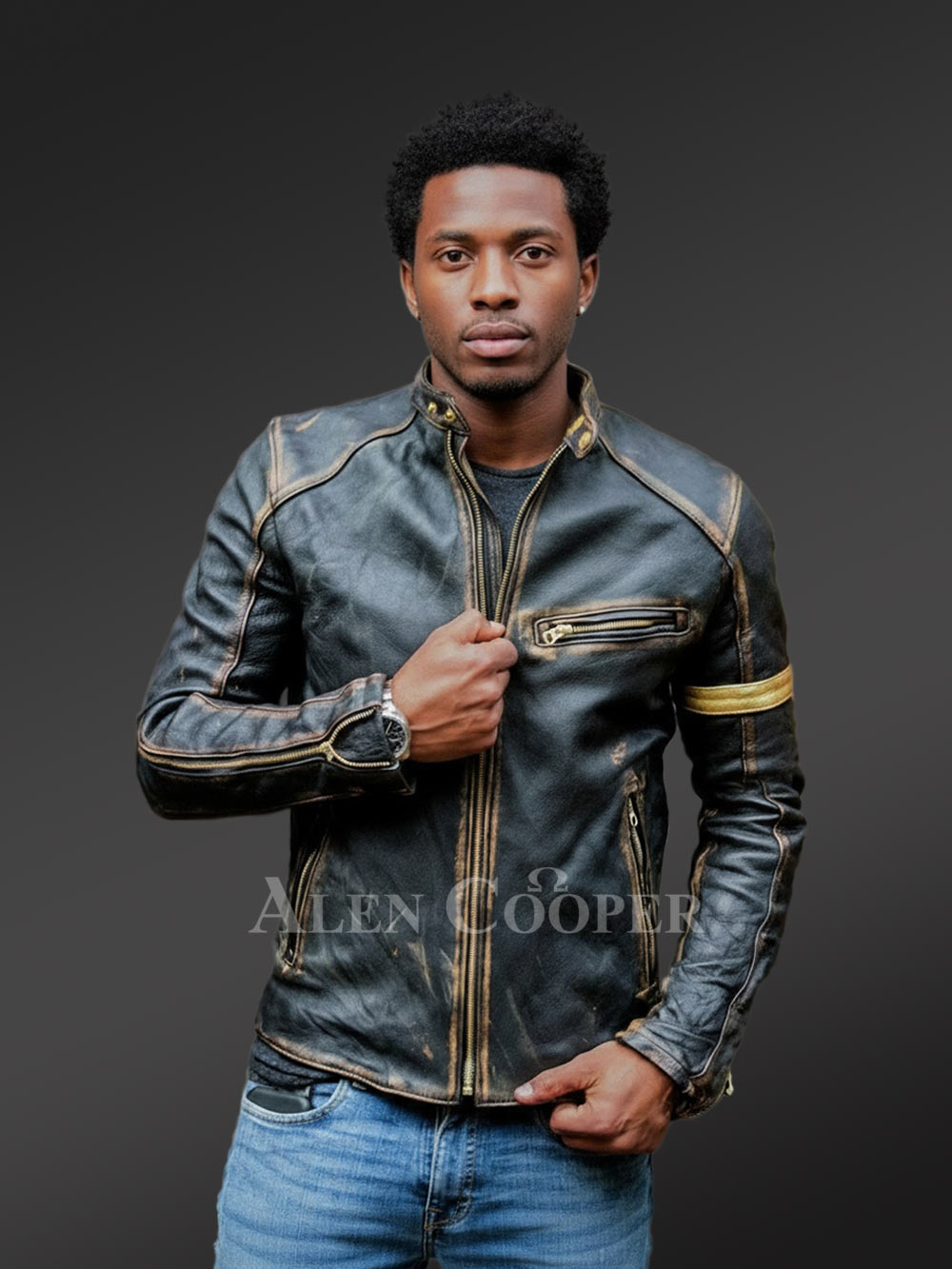 Black Distressed Leather Jacket for Men – Rugged Looks with Comforting Texture