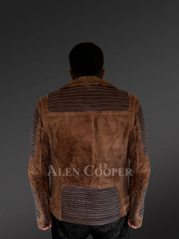 Men's Suede Leather Biker jacket - Image 8