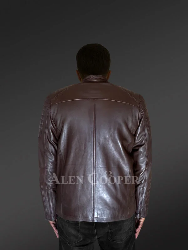 Brown Leather Jacket with Zippers Stylizing Men with Utmost Comfort - Image 7